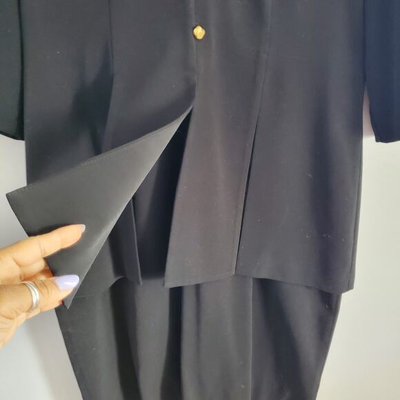 Evan Picone Vintage Black Button Sheath Dress 16 - Picture 6 of 8